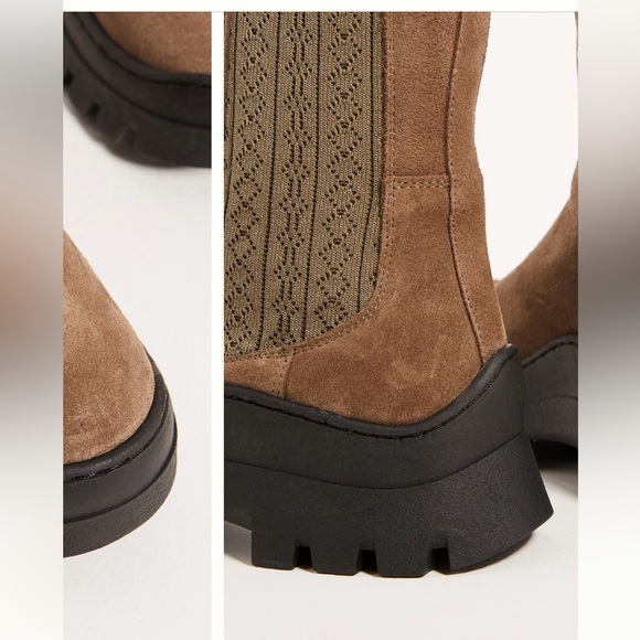Farylrobin Tan Taupe Brown Chelsea Lug Boots from Anthropologie Size 41 FARYL - Picture 2 of 9
